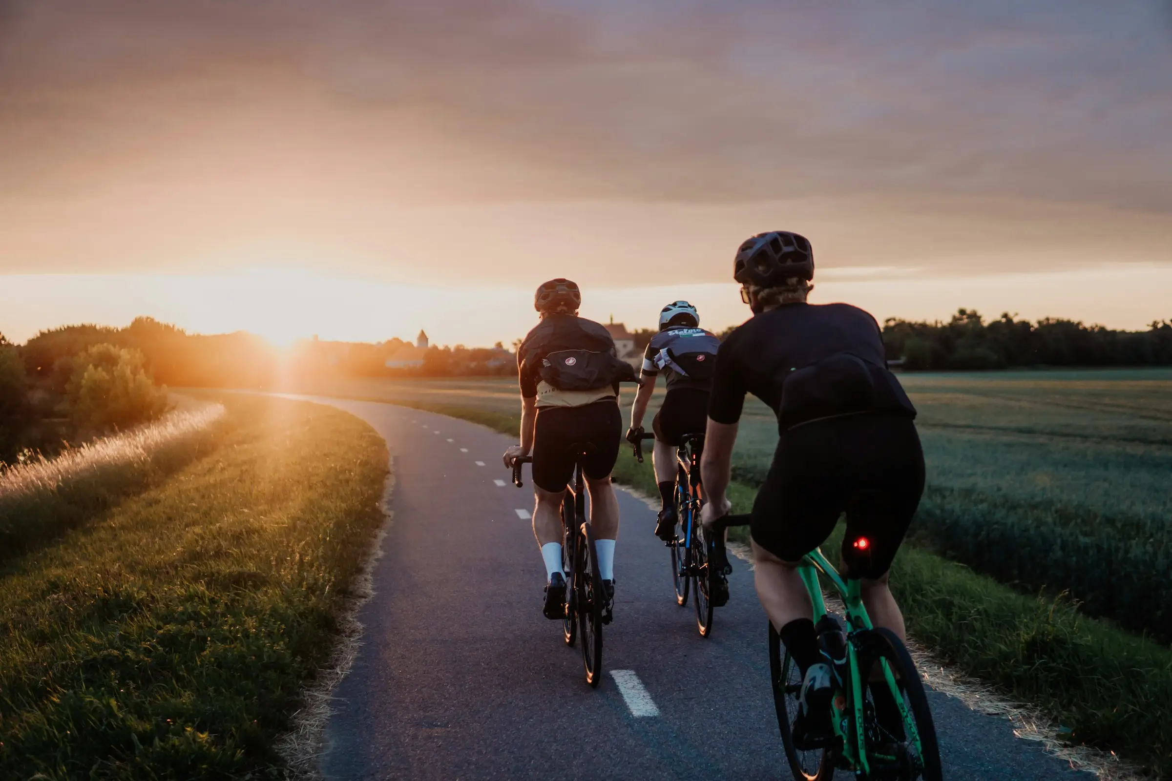 Cyclist exploring a new route